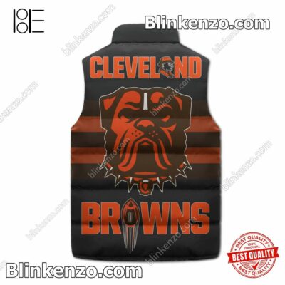 Free Cleveland Browns All Bite No Bark Puffer Sleeveless Jacket