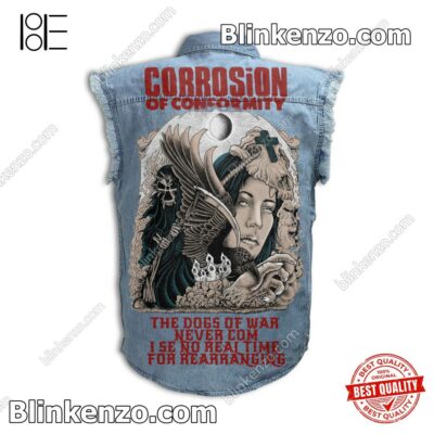 Drop Shipping Corrosion Of Conformity The Dogs Of War Never Come Men's Denim Vest