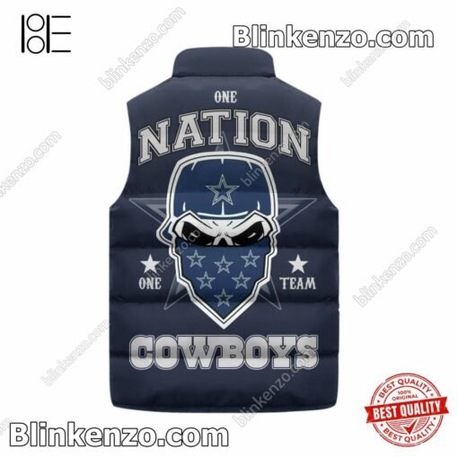 Awesome Dallas Cowboys One Nation One Team Cropped Puffer Jacket