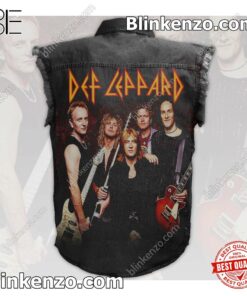 Absolutely Love Def Leppard Rock Band Men's Denim Vest