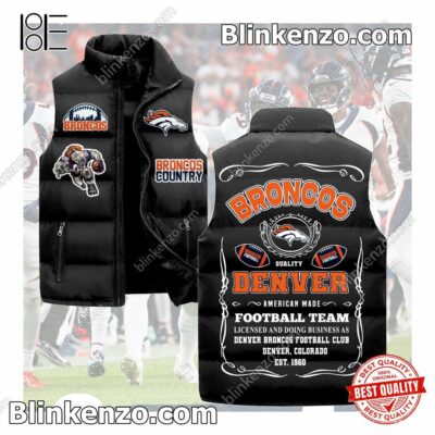 Denver Broncos Football Team Quilted Vest