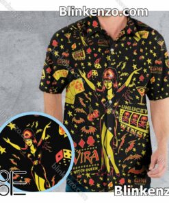 Elvira Mistress Of The Dark Pattern Aloha Men's Shirt