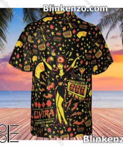 Very Good Quality Elvira Mistress Of The Dark Pattern Aloha Men's Shirt