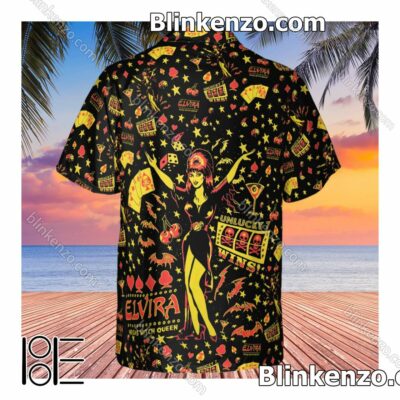 Very Good Quality Elvira Mistress Of The Dark Pattern Aloha Men's Shirt