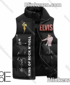 Top Elvis Presley King Of Rock N Roll Winter Puffer Vest