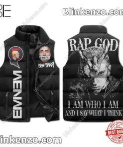 Eminem Rap God I Am Who I Am And I Say What I Think Men's Puffer Vest