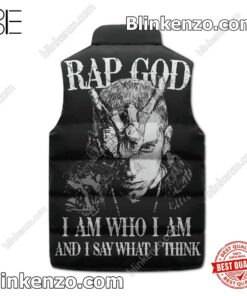 Eminem Rap God I Am Who I Am And I Say What I Think Men's Puffer Vest b