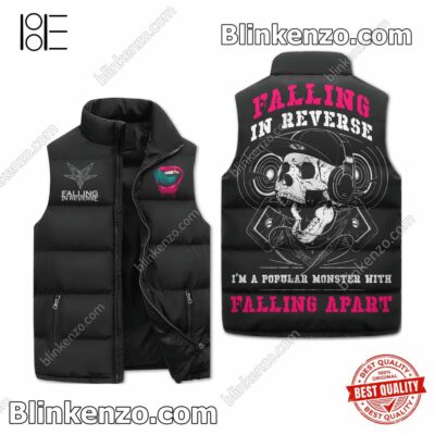 Falling In Reverse I'm A Popular Monster With Falling Apart Puffer Sleeveless Jacket