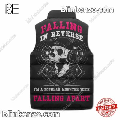 Where To Buy Falling In Reverse I'm A Popular Monster With Falling Apart Puffer Sleeveless Jacket