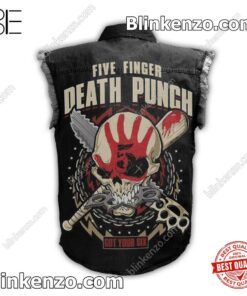 Popular Five Finger Death Punch Got Your Six Men's Denim Vest