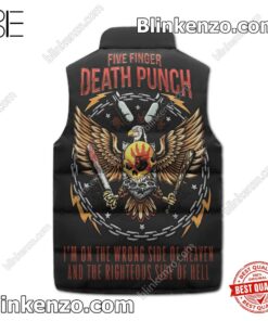 Five Finger Death Punch I'm On The Wrong Side Of Heaven Men's Puffer Vest b