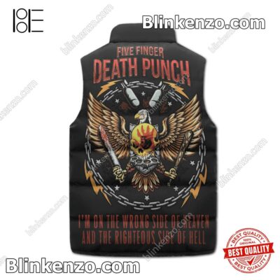 Five Finger Death Punch I'm On The Wrong Side Of Heaven Men's Puffer Vest b