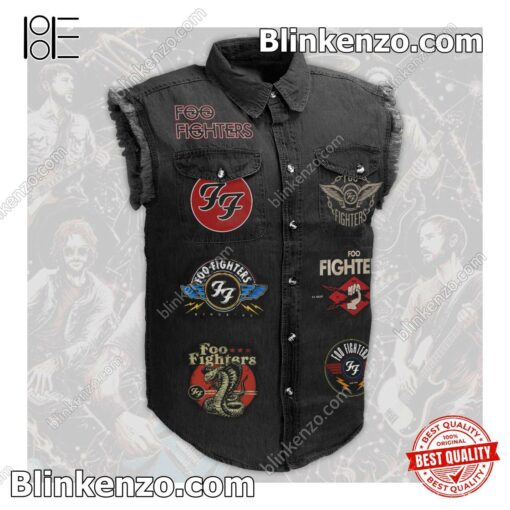 Foo Fighters Rock Band Men's Denim Vest