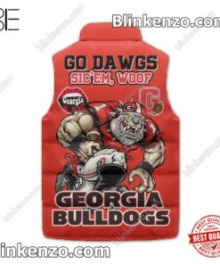 Top Georgia Bulldogs Go Dawgs Sic'em Woof Winter Puffer Vest