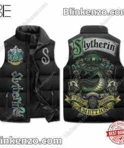 Harry Potter Slytherin Pride Cunning Ambition Puffer Sleeveless Jacket
