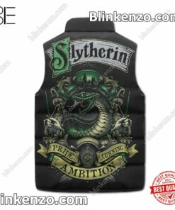 Esty Harry Potter Slytherin Pride Cunning Ambition Puffer Sleeveless Jacket
