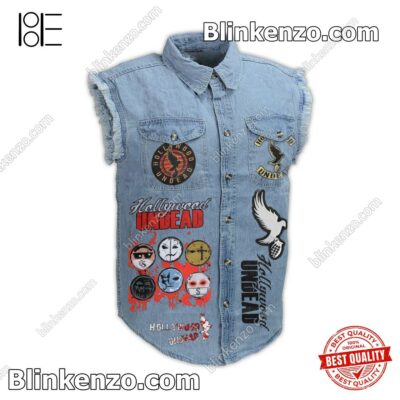 Official Hollywood Undead We Are Made From Broken Parts Sleeveless Jean Jacket