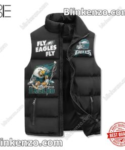 Great I Am I Die Hard Philadelphia Eagles Fan Sleeveless Puffer Vest Jacket