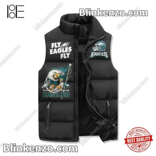 Great I Am I Die Hard Philadelphia Eagles Fan Sleeveless Puffer Vest Jacket
