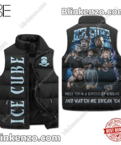 Ice Cube Roll Em In A Circle Of Niggas Men's Puffer Vest