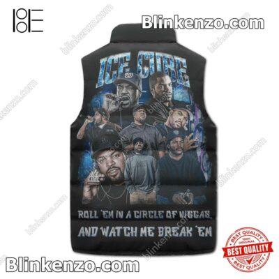 Ice Cube Roll Em In A Circle Of Niggas Men's Puffer Vest b