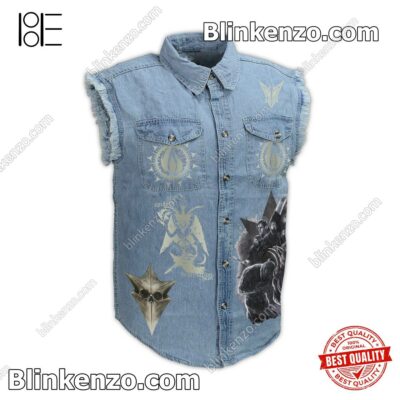 Absolutely Love In Flames Don't Tell Me Tell My Ghost Men's Denim Vest