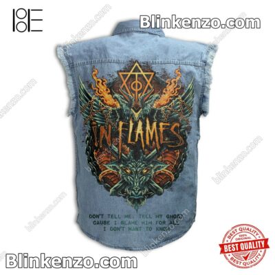 Amazing In Flames Don't Tell Me Tell My Ghost Men's Denim Vest