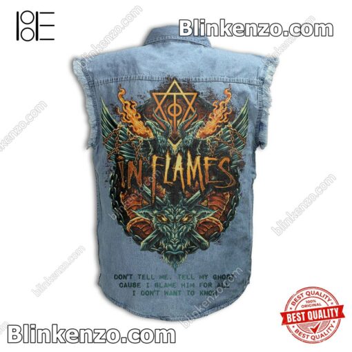 Amazing In Flames Don't Tell Me Tell My Ghost Men's Denim Vest