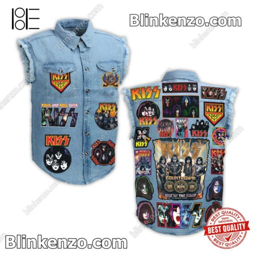 POD Kiss Countdown End Of The Road World Tour Men's Denim Vest