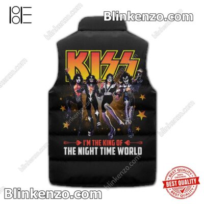 Popular Kiss I'm The King Of The Night Time World Sleeveless Puffer Vest Jacket
