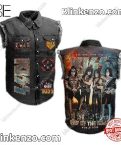 Ships From USA Kiss The Final Tour Ever End Of The Road World Tour Men's Denim Vest