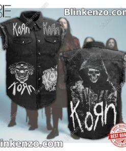 Korn Rock Band Skull Men's Denim Vest