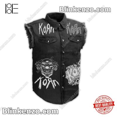 US Shop Korn Rock Band Skull Men's Denim Vest