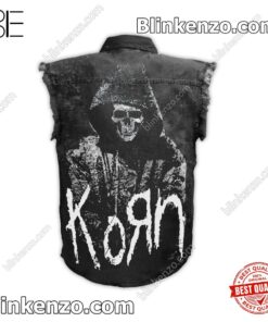 Gorgeous Korn Rock Band Skull Men's Denim Vest