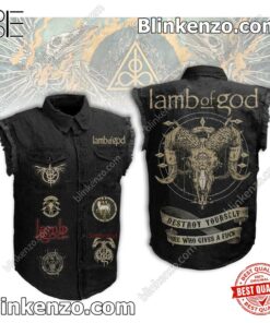 Lamb Of God Destroy Yourself See Who Gives A Fuck Sleeveless Jean Jacket