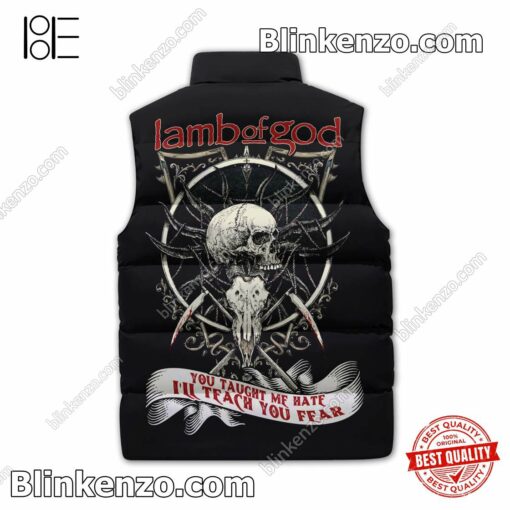 Clothing Lamb Of God You Taught Me Hate I'll Teach You Fear Cropped Puffer Jacket