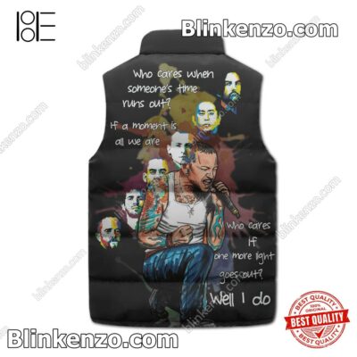 Linkin Park Who Cares When Someone's Time Runs Out Men's Puffer Vest b