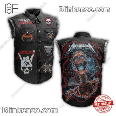 Great Quality Metallica Rock Band Men's Denim Vest