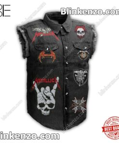 Ships From USA Metallica Rock Band Men's Denim Vest