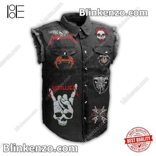 Ships From USA Metallica Rock Band Men's Denim Vest