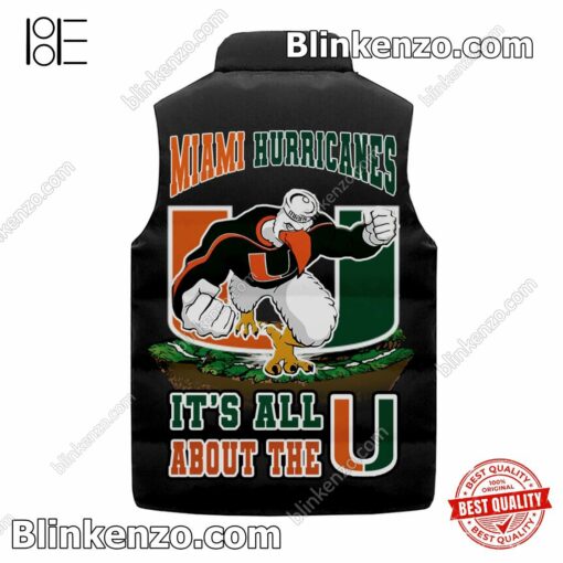 Best Shop Miami Hurricanes It's All About The U Mascot Quilted Vest