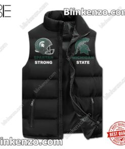Michigan State Spartans Will Go Green Go White Men's Puffer Vest a
