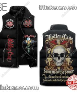 Motley Crue Some Need The Power Sleeveless Puffer Vest Jacket