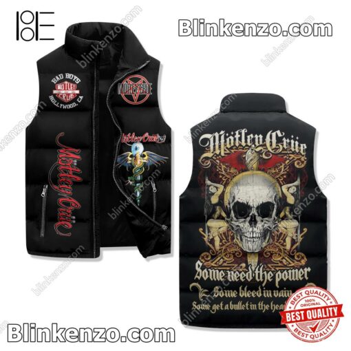 Motley Crue Some Need The Power Sleeveless Puffer Vest Jacket