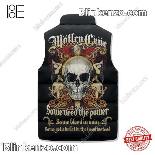 Amazing Motley Crue Some Need The Power Sleeveless Puffer Vest Jacket