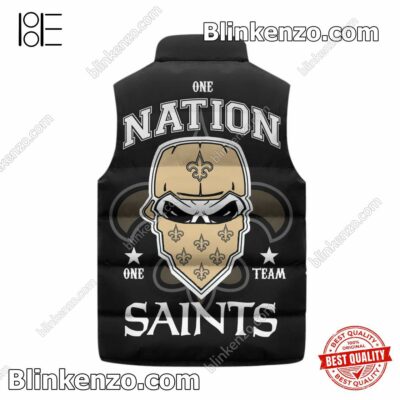 Unique New Orleans Saints One Nation One Team Cropped Puffer Jacket