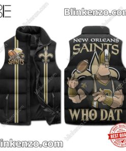 New Orleans Saints Who Dat Football Men's Puffer Vest