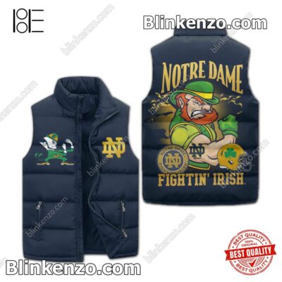 Notre Dame Fighting Irish Mascot Winter Puffer Vest