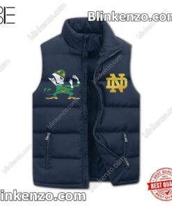 Ships From USA Notre Dame Fighting Irish Mascot Winter Puffer Vest