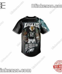 Limited Edition Philadelphia Eagles Fly Eagles Fly Fire Ball Baseball Jersey